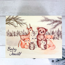 Load image into Gallery viewer, Personalised Baby Keepsake Box, Woodland Animal Theme
