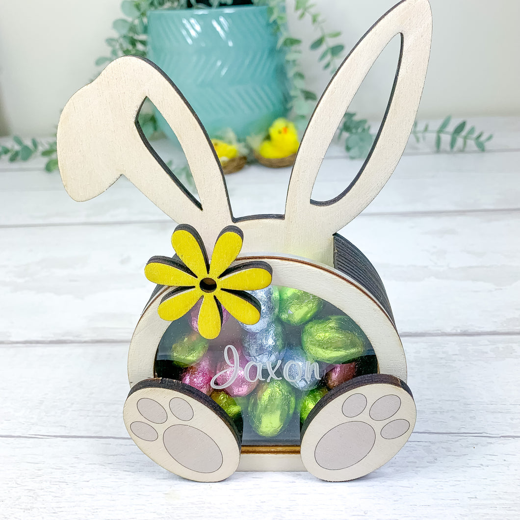 Personalised Easter Bunny Egg Holder For Chocolate Eggs & Sweets. Easter Gift Box