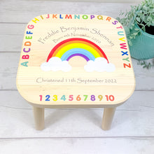 Load image into Gallery viewer, Personalised Rainbow Child&#39;s Stool, Rainbow Baby Stool
