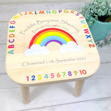 Load image into Gallery viewer, Personalised Rainbow Child&#39;s Stool, Rainbow Baby Stool
