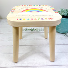 Load image into Gallery viewer, Personalised Rainbow Child&#39;s Stool, Rainbow Baby Stool
