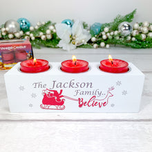 Load image into Gallery viewer, Personalised Tealight Holder with Yankee Candle® Family Christmas gift
