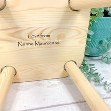 Load image into Gallery viewer, Personalised Childrens Train Stool, Christening, Baptism, Naming Day Gift
