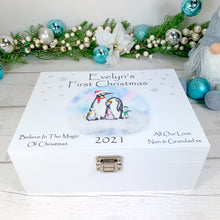 Load image into Gallery viewer, Personalised Luxury Baby&#39;s First Christmas Keepsake Box
