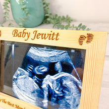 Load image into Gallery viewer, New Baby Scan Photo Frame and Plaque. Baby Coming Soon Personalised Gift.
