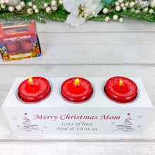Load image into Gallery viewer, Personalised Tealight Holder with Yankee Candle® Christmas Gift
