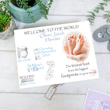 Load image into Gallery viewer, Personalised Baby Boy Keepsake Box
