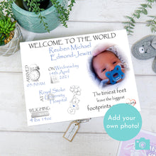 Load image into Gallery viewer, Personalised Baby Boy Keepsake Box - Add Your Own Photo
