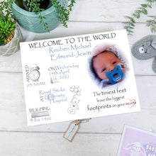 Load image into Gallery viewer, Personalised Baby Boy Keepsake Box - Add Your Own Photo
