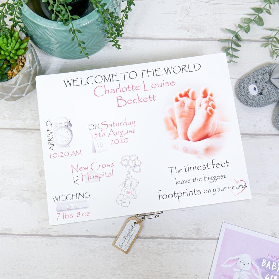 Personalised Baby Girl Keepsake Box