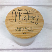 Load image into Gallery viewer, Personalised Scented Mother&#39;s Day Candle Jar, Engraved message
