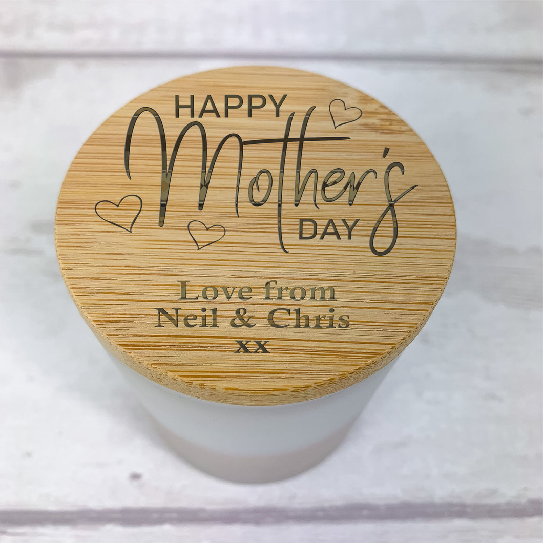 Personalised Scented Mother's Day Candle Jar, Engraved message