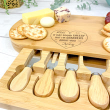 Load image into Gallery viewer, Personalised Luxury Cheeseboard With Knives and FREE Cheese Marker Set. CB10
