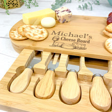 Load image into Gallery viewer, Personalised Luxury Cheeseboard With Knives and FREE Cheese Marker Set. CB3
