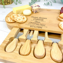 Load image into Gallery viewer, Personalised Luxury Cheeseboard With Knives and FREE Cheese Marker Set. CB2
