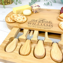 Load image into Gallery viewer, Personalised Luxury Cheeseboard With Knives and FREE Cheese Marker Set. CB6
