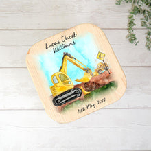 Load image into Gallery viewer, Personalised Child&#39;s Stool, Diggers and Tractors
