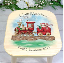 Load image into Gallery viewer, Personalised Child&#39;s Christmas Train Stool
