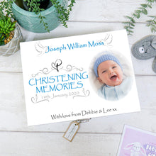 Load image into Gallery viewer, Personalised Boys Christening Keepsake Box - Add Your Own Photo
