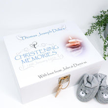 Load image into Gallery viewer, Personalised Boys Christening Keepsake Box
