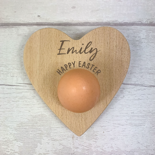 Personalised Dippy Egg Board, Heart Shaped Egg and Soldiers Serving Board. Easter Gift.