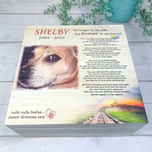 Load image into Gallery viewer, Personalised Dog Rainbow Bridge Memory Keepsake Box
