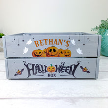 Load image into Gallery viewer, Halloween Trick or Treat Grey Personalised Crate
