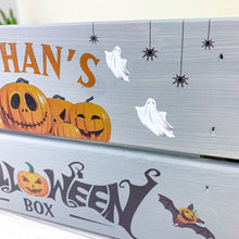 Load image into Gallery viewer, Halloween Trick or Treat Grey Personalised Crate
