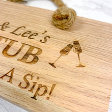 Load image into Gallery viewer, Personalised Hot Tub Wooden Plaque, Wooden Sign
