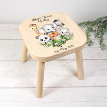Load image into Gallery viewer, Personalised Child&#39;s Jungle Animal Stool
