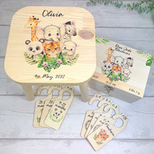 Load image into Gallery viewer, Personalised Baby Keepsake Box, Flying Teddy Theme
