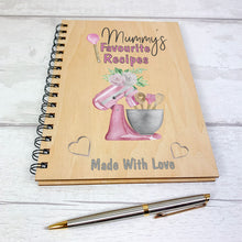 Load image into Gallery viewer, Personalised Wooden Baking Recipe Book, Mom&#39;s Favourite Recipes
