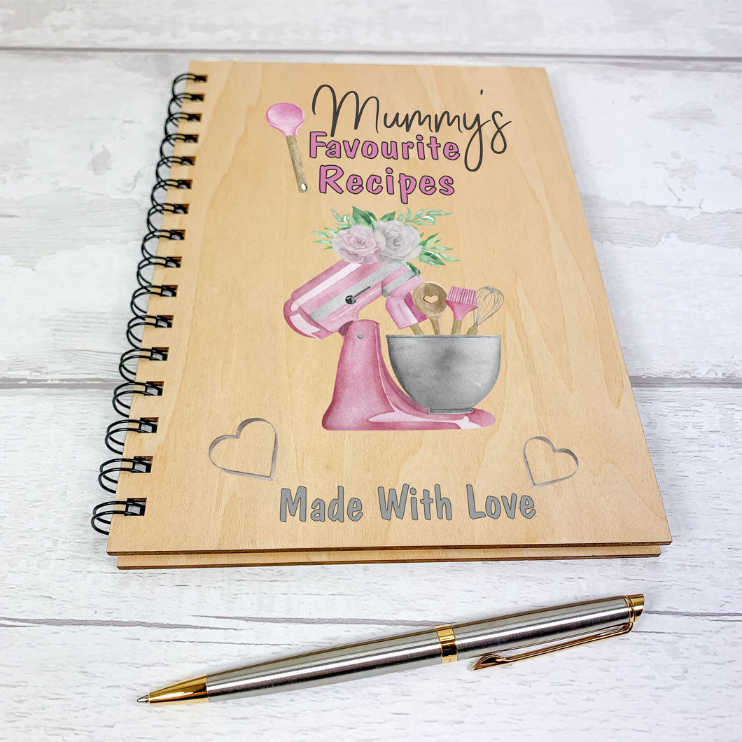 Personalised Wooden Baking Recipe Book, Mom's Favourite Recipes