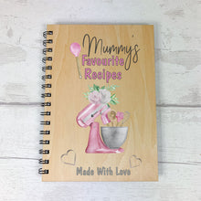 Load image into Gallery viewer, Personalised Wooden Baking Recipe Book, Mom&#39;s Favourite Recipes
