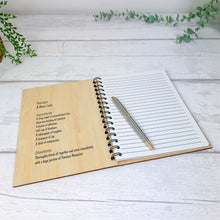 Load image into Gallery viewer, Personalised Wooden Baking Recipe Book, Mom&#39;s Favourite Recipes
