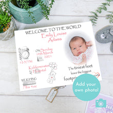 Load image into Gallery viewer, Personalised Baby Girl Keepsake Box - Add Your Own Photo
