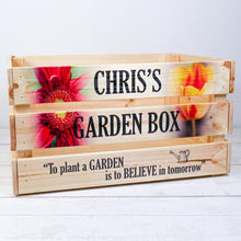 Load image into Gallery viewer, Personalised Garden Wooden Storage Box
