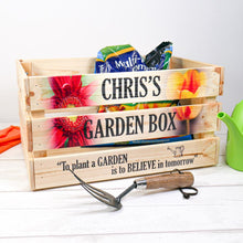 Load image into Gallery viewer, Personalised Garden Wooden Storage Box
