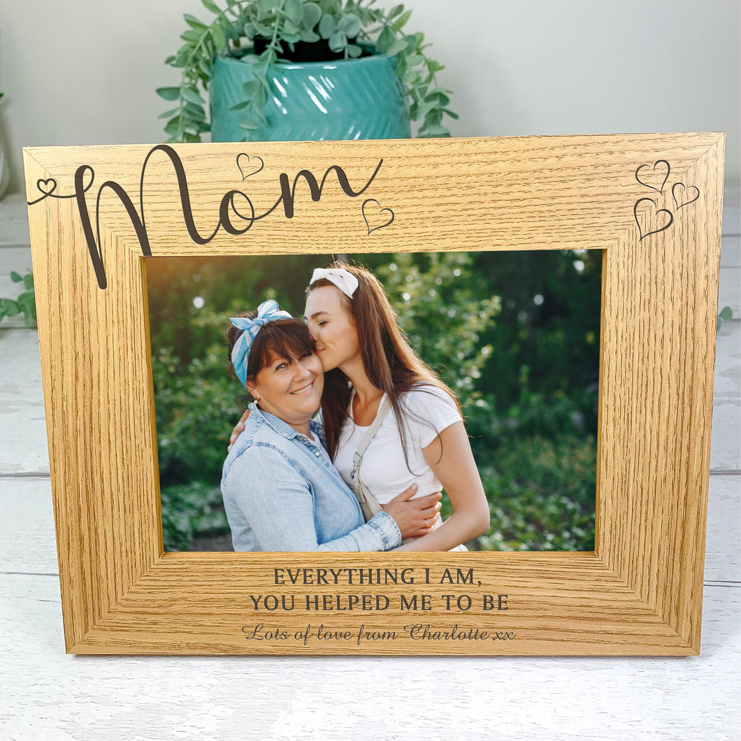 Personalised Wooden Photo Frame For Mom, Mother's Day or Birthday Gift