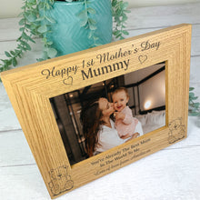 Load image into Gallery viewer, Personalised Wooden Photo Frame For Mom, 1st Mother&#39;s Day Gift
