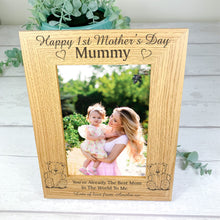Load image into Gallery viewer, Personalised Wooden Photo Frame For Mom, 1st Mother&#39;s Day Gift
