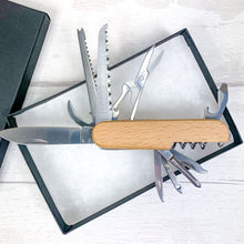 Load image into Gallery viewer, Personalised Multi Tool Pocket Knife With Gift Box
