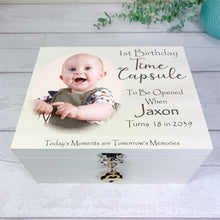 Load image into Gallery viewer, Personalised Baby Time Capsule Box, First Birthday Gift
