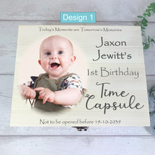 Load image into Gallery viewer, Personalised Baby Time Capsule Box, First Birthday Gift
