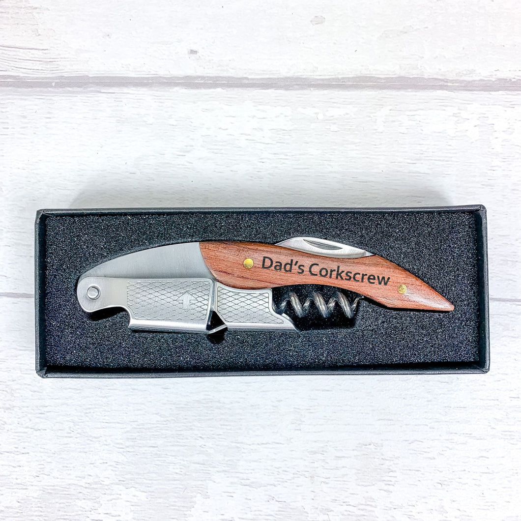 Personalised Waiters Friend Corkscrew, Wine Opener with Gift Box