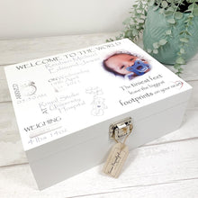 Load image into Gallery viewer, Personalised Baby Boy Keepsake Box - Add Your Own Photo
