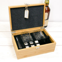 Load image into Gallery viewer, Personalised Luxury Whisky or Bailey&#39;s Gift Set With Accessories. Corporate Gift With Colour Logo
