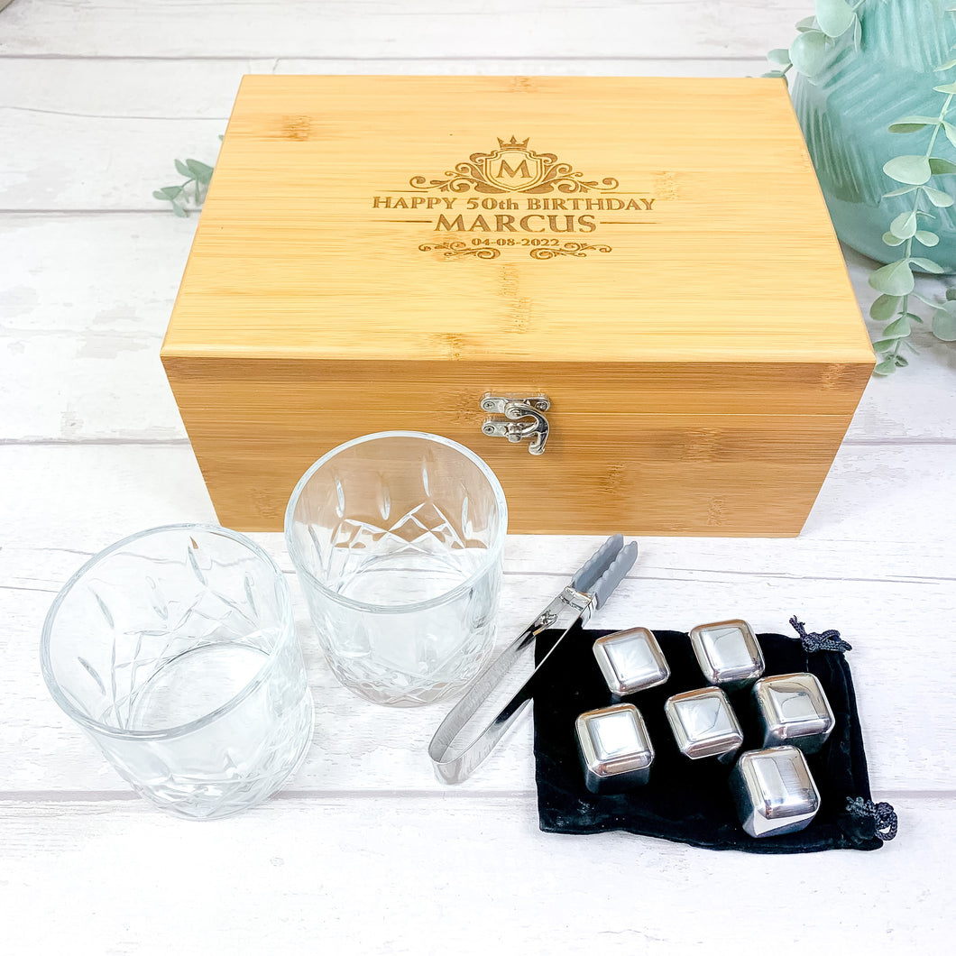 Personalised Luxury Whisky Lovers Gift Set With Accessories, Special Birthday