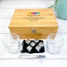 Load image into Gallery viewer, Personalised Luxury Whisky or Bailey&#39;s Gift Set With Accessories. Corporate Gift With Colour Logo
