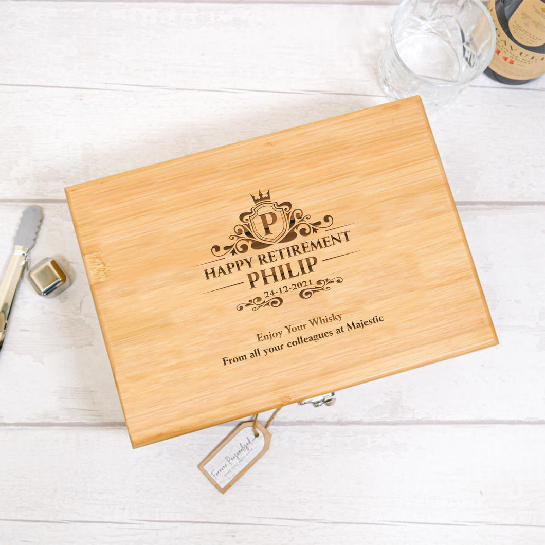 Personalised Luxury Whisky Gift Set With Accessories. Perfect Retirement Gift